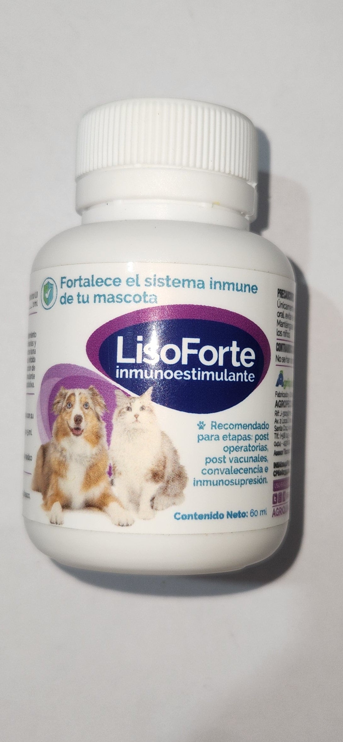 LisoForte 60 ml Agriquinvet Inmunoestimulante Caninos y Felinos