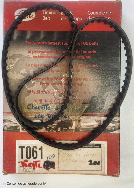 T061 CORREA DE TIEMPO DISTRIBUCIÓN 100 DIENTE CHEVETTE MOTOR L4 1.6 L L4 1.8L /MONZA MOTOR 1.8 L