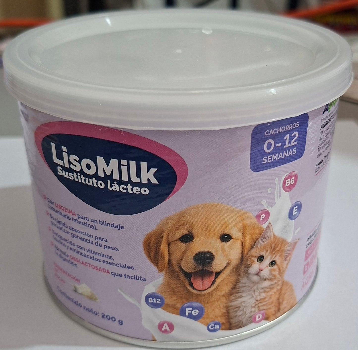 LisoMilk  200 gr Cachorros 0 - 12 meses AGRIQUINVET