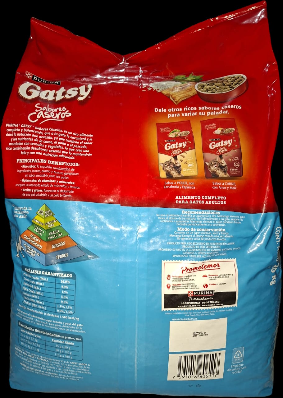 Gatsy 20 kg/GR, Pescado Arroz y Espinaca, Purina