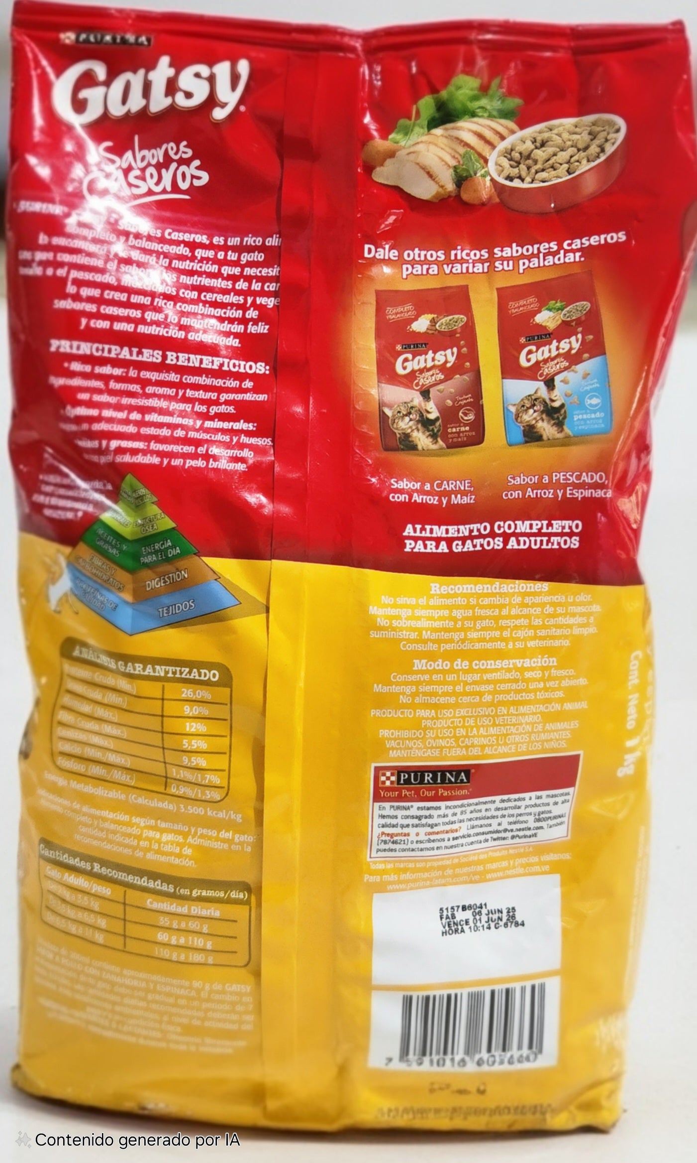 Gatsy 1 kg, POLLO ZANAHORIA Y ESPINACA, Purina