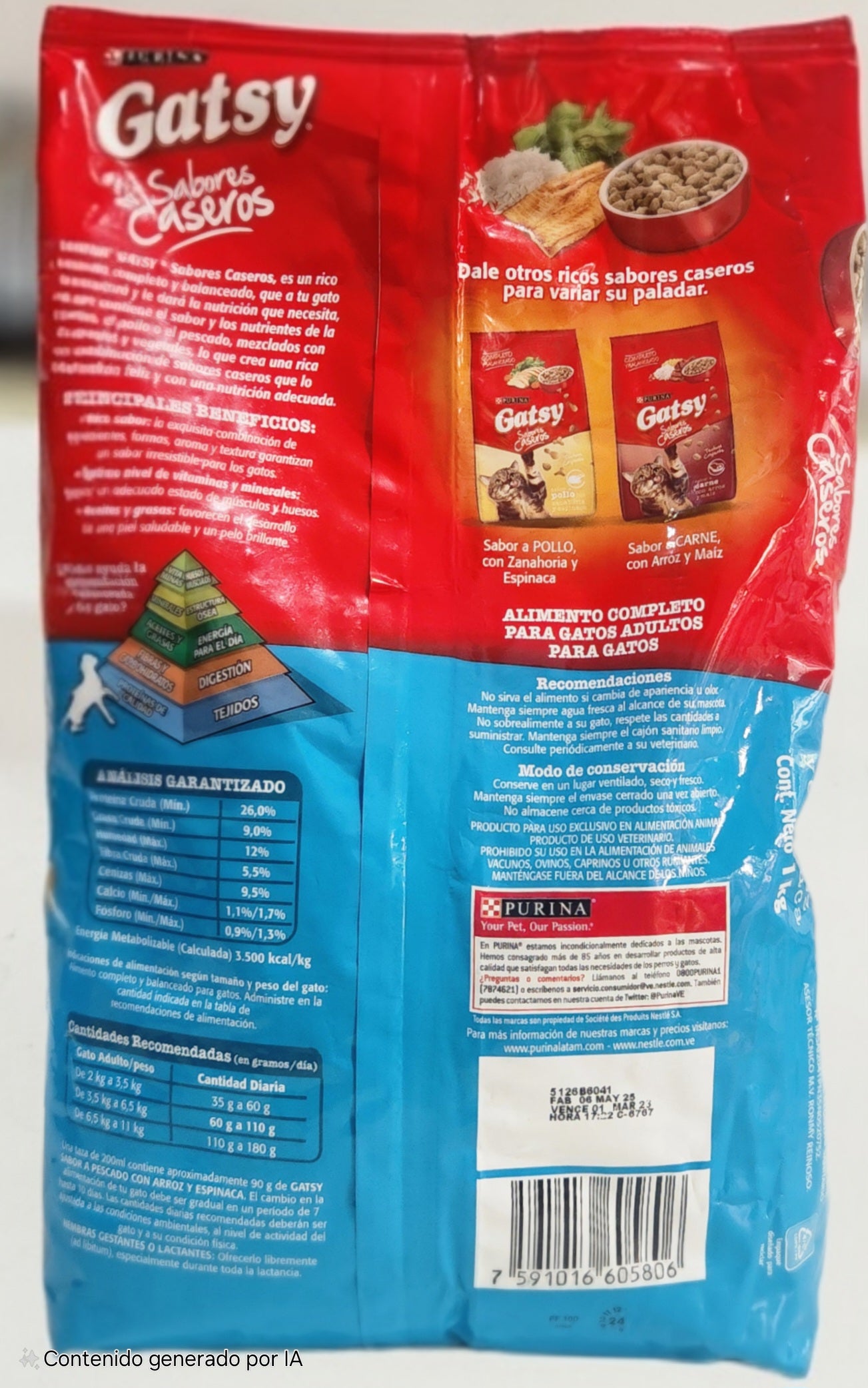 Gatsy 1 kg, Pescado ARROZ Y ESPINACA, Purina