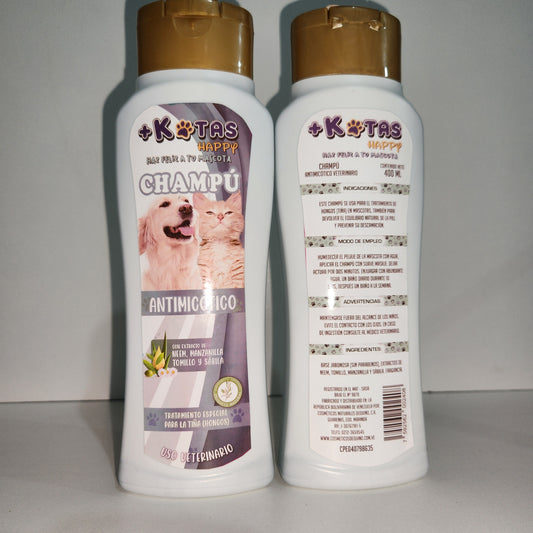 CHAMPÚ ANTIMICOTICO +KOTAS CON EXTRACTO DE NEEM, MANZANILLA, TOMILLO Y SABILA. CONT 400 ml.