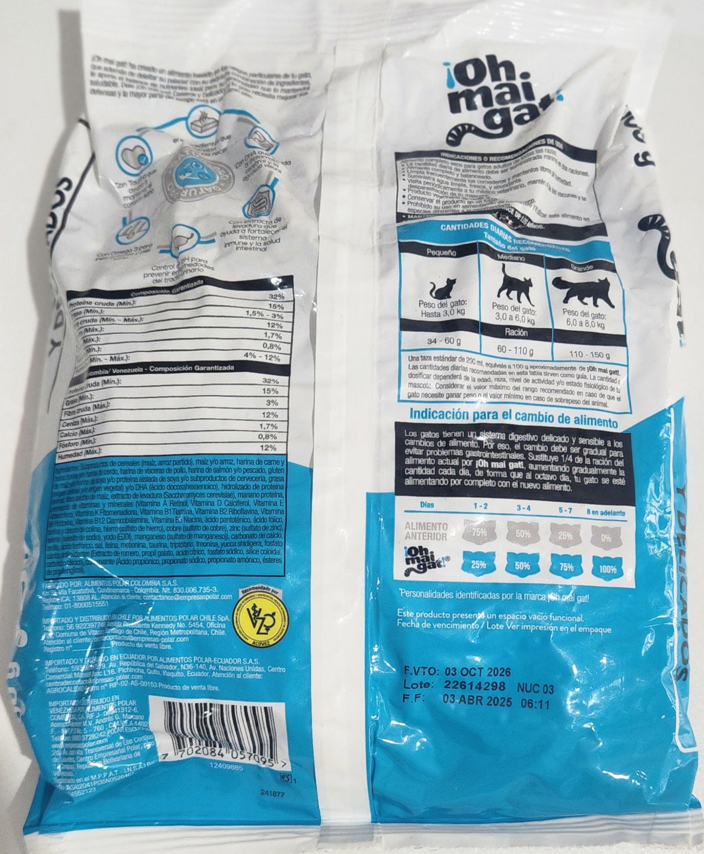 OH MAI 500 g, GATOS CASEROS Y DELICADOS