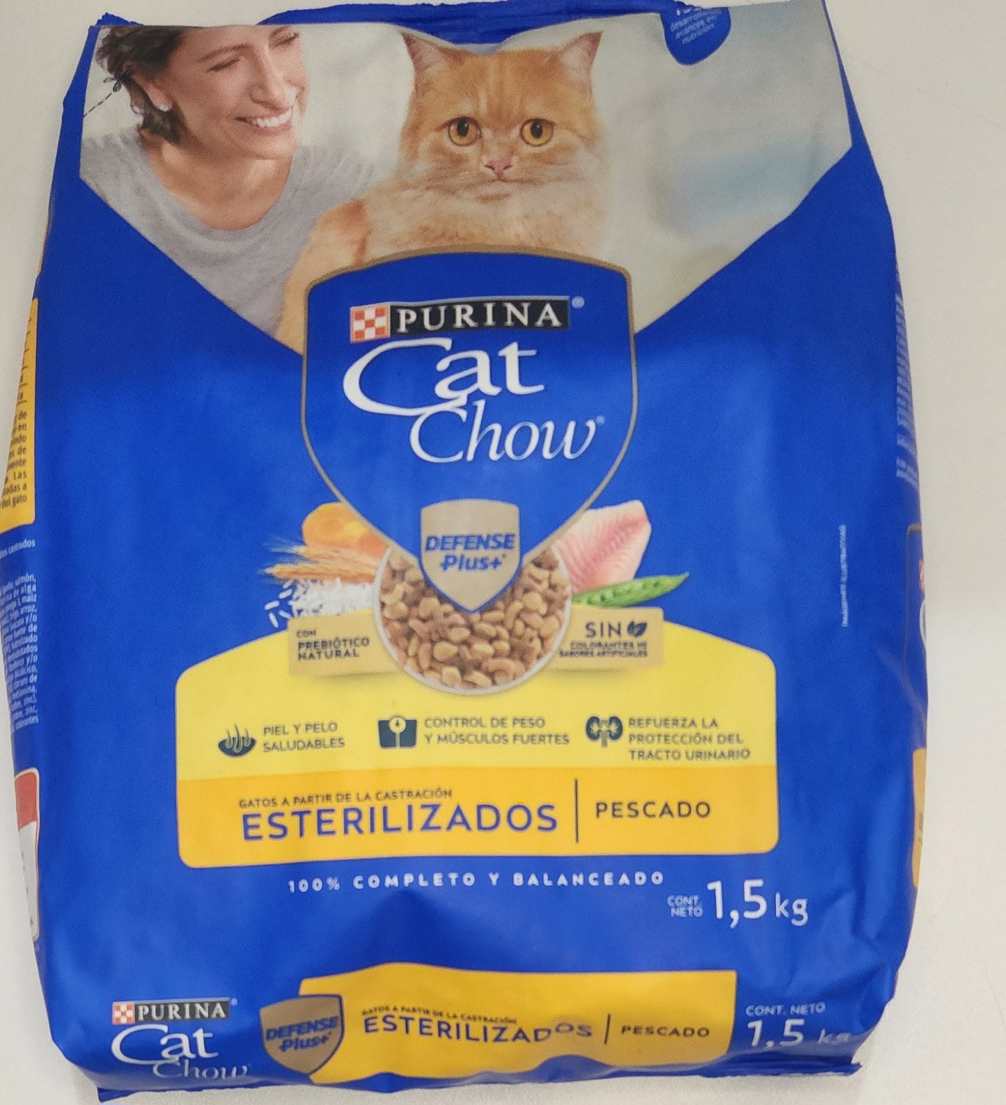 Cat Chow 1.5 kg, ESTERILIZADO PEZCADO CON PROBIOTICO, PURINA