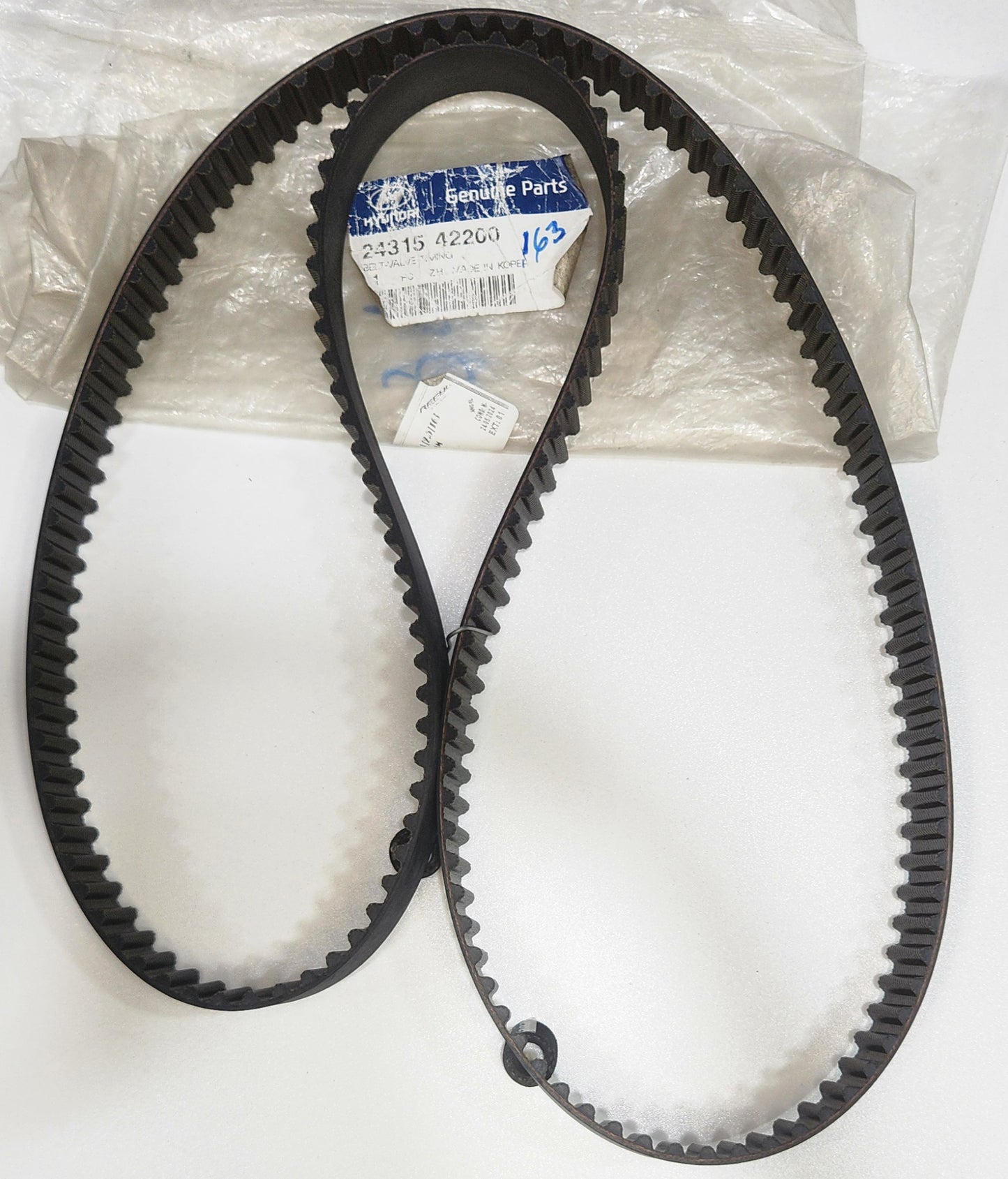 24315-42200 CORREA DENTADA DAEWOO  PRINCIPAL HYUNDAI H100 2.5LTS DIESEL 05 - 08. CON 163 DIENTES Y 25.4 MM DE ANCHO