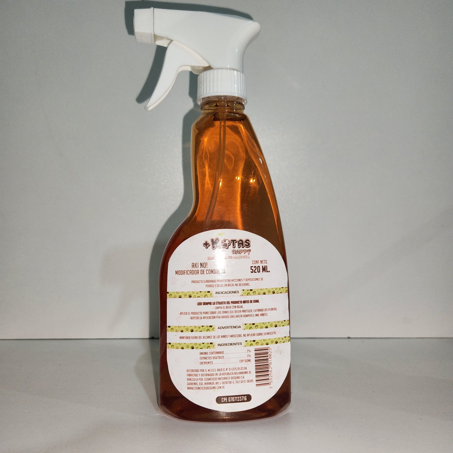 AKI+NOO!. MODIFICADOR DE CONDUCTA PARA MASCOTA +KOTAS CONT NETO 520 ml.