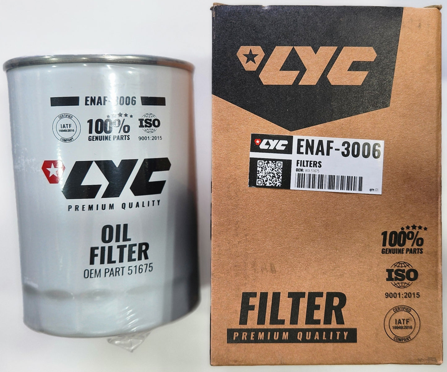 ENAF-3006 FILTRO ACEITE MITSUBISHI CANTER/ KIA PREGIO/ HYUNDAI (M 26 X 1.5) WIX-51675 - LYC
