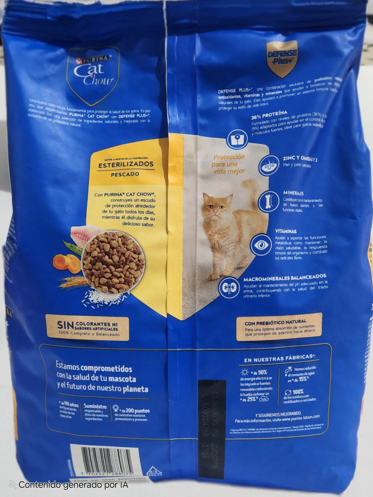 Cat Chow 1.5 kg, ESTERILIZADO PEZCADO CON PROBIOTICO, PURINA