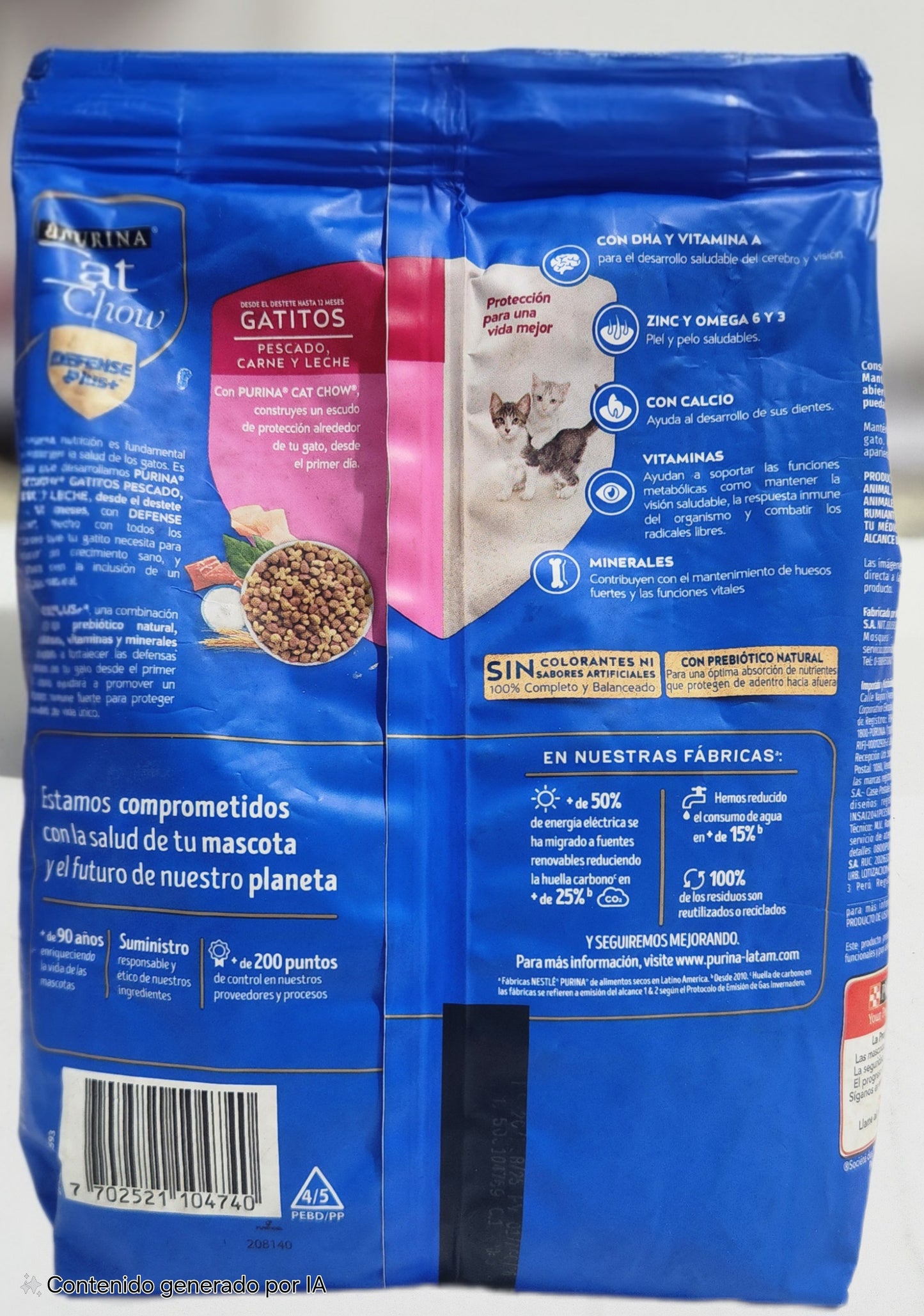 Cat Chow 500 g, GATITOS PESCADO CARNE Y LECHE, PURINA