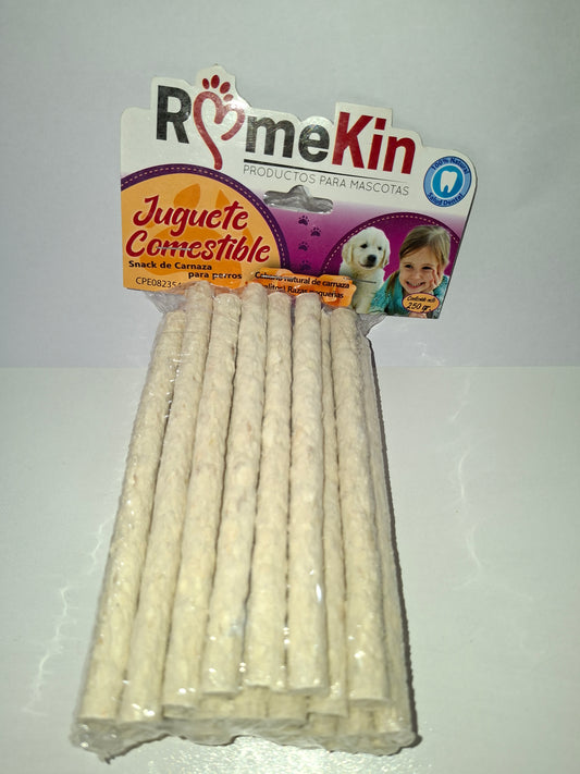 Juguete Comestible RomeKin. Snack de Carnaza para Perros Razas Pequeñas 250 gr.