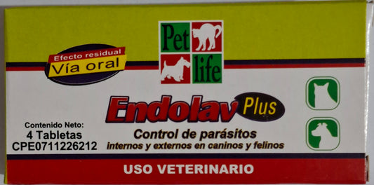 ENDOLAV PLUS 4 TABLETAS PET LIFE