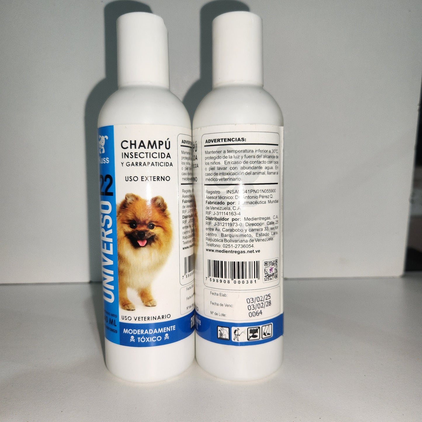 CHAMPÚ INSECTICIDA Y GARRAPATICIDA KUSS CONT NETO 240 ml Cipermetrina 0,5 g