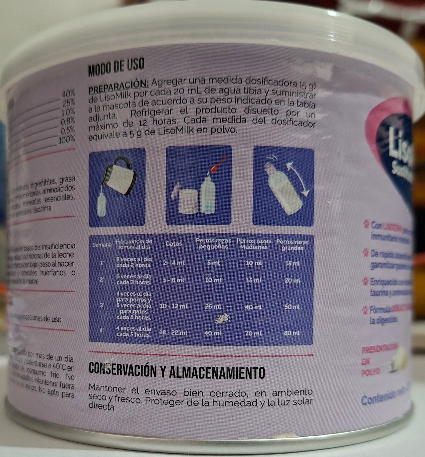 LisoMilk  200 gr Cachorros 0 - 12 meses AGRIQUINVET
