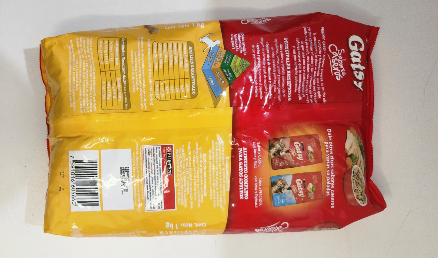 Gatsy 1 kg, POLLO ZANAHORIA Y ESPINACA, Purina